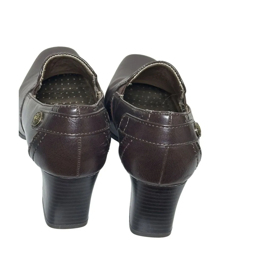 LifeStride Brown Leather Block Heel Pumps Soft System Comfort Scout shootie 6M Size 6 - Image 7