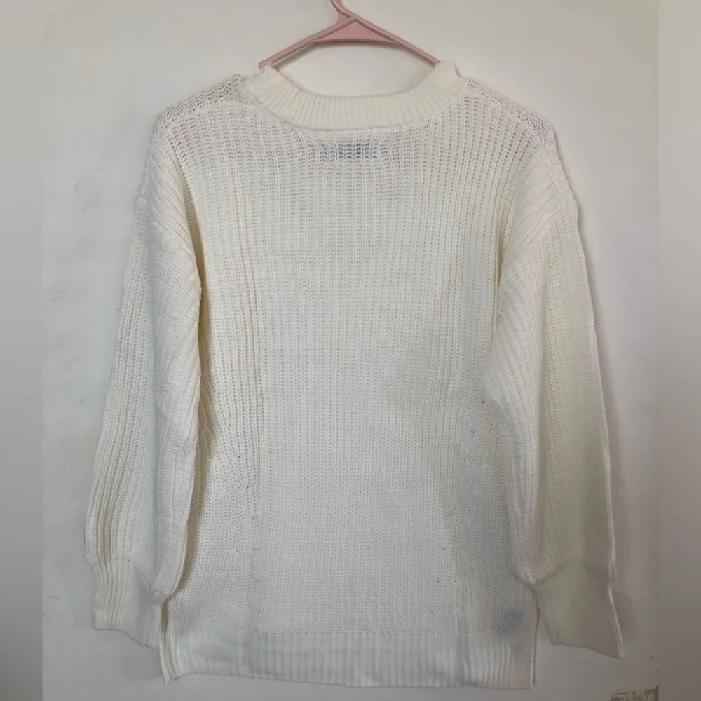 SO GOOD FOR LIFE Womens Baggy Sweater Size Small Juniors Coconut Cream New - Image 7