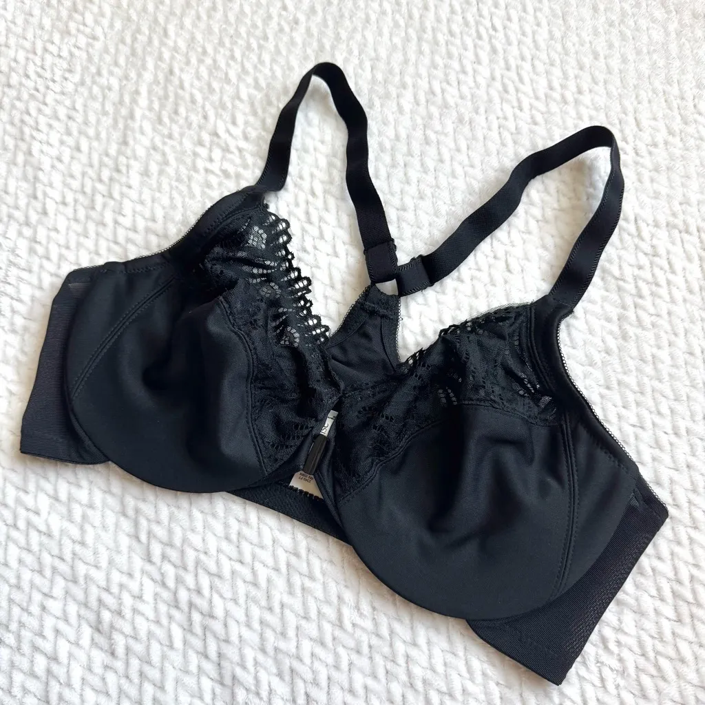 Glamorise Front Close T Back Wonderwire Underwire Bra 36D Black Lace 1246 NWOT Size undefined - Image 5