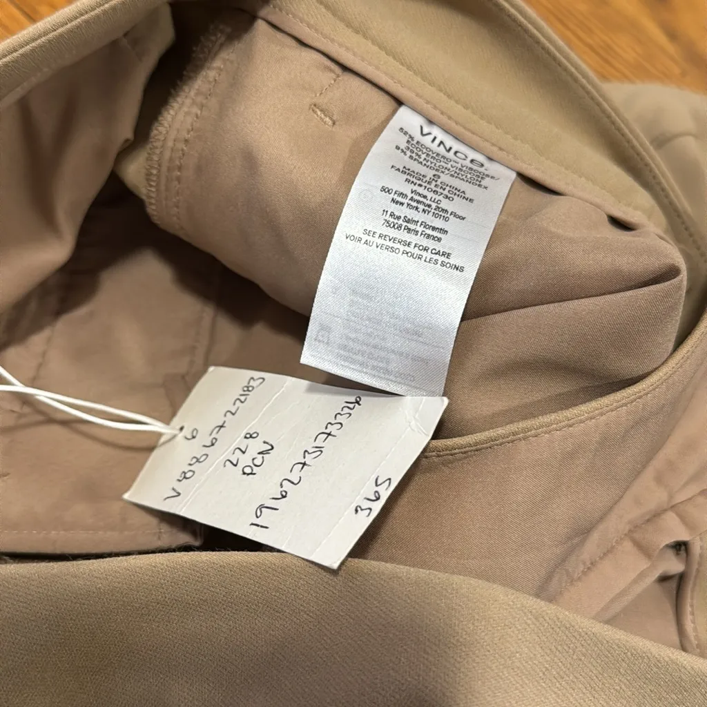 Vince tapered stovepipe crop trouser pant pecan nude beige Size 6 ecovero - Image 5