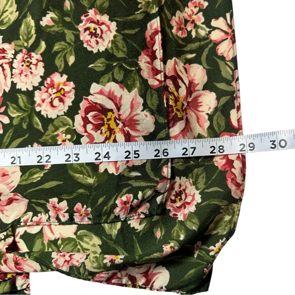 Floral Bow Neck White Collar Blouse Katie Krause Top Shirt large - Image 8