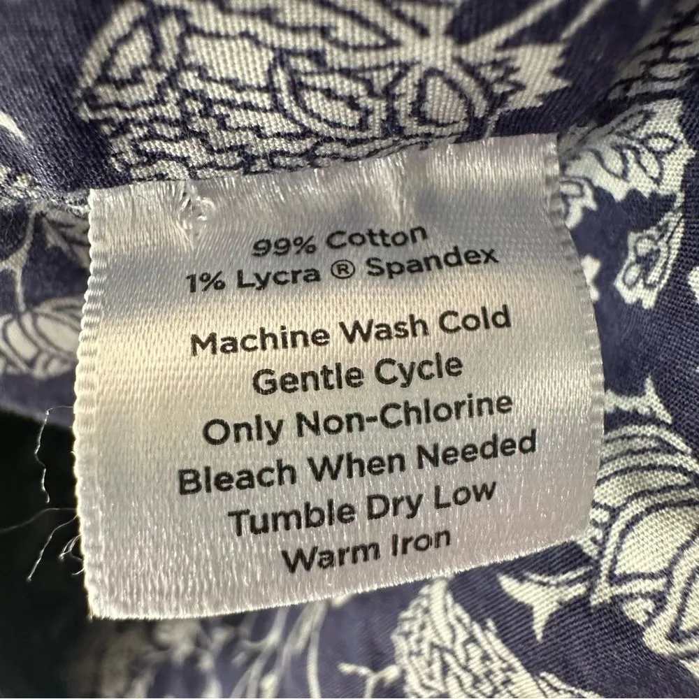 Talbots Denim Crop One Button Blazer Jacket Women’s 8 Dark Wash Blue - Image 5