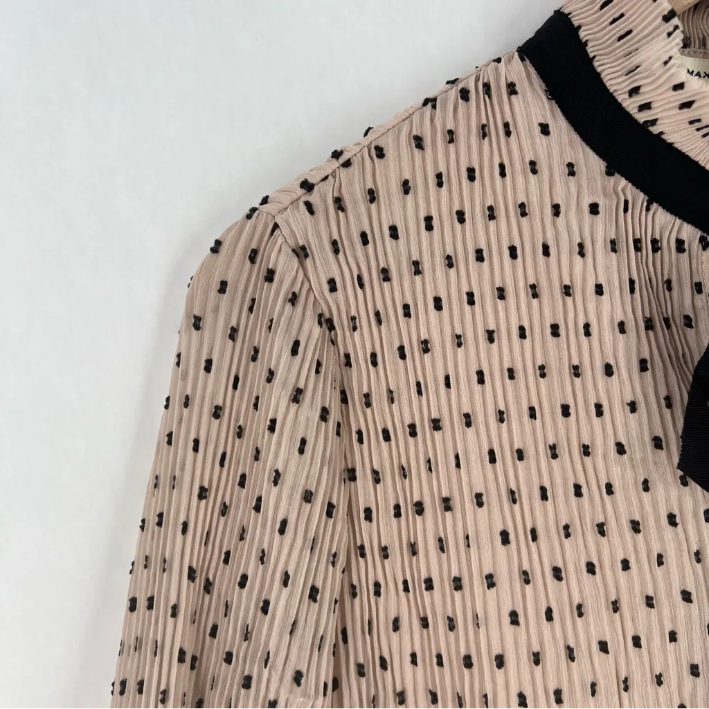 NWT‎ Max Studio Accordian Pleated Swiss Dot Blouse Size S - Image 5
