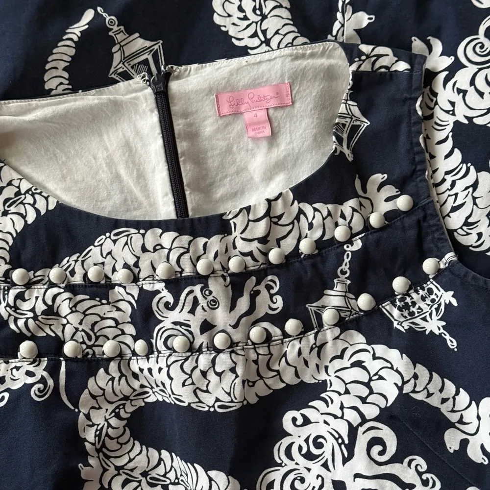 Lily Pulitzer Blue Dragon Cotton Shift Dress - Image 7