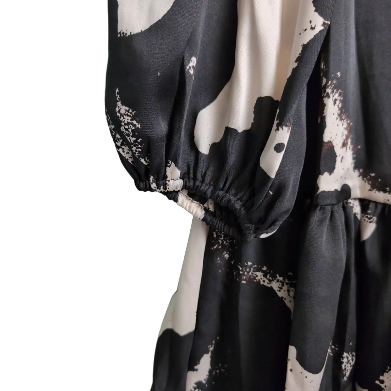 Alexis x Target Black White Abstract Print Long Sleeve Drop Waist Mii Dress S - Image 2