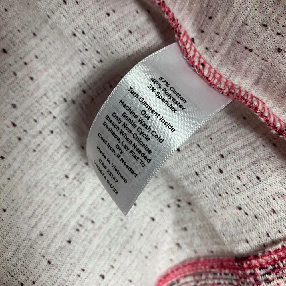 Talbots Women's Pink Tweed Pullover Jacket Size Medium Crewneck - Image 6