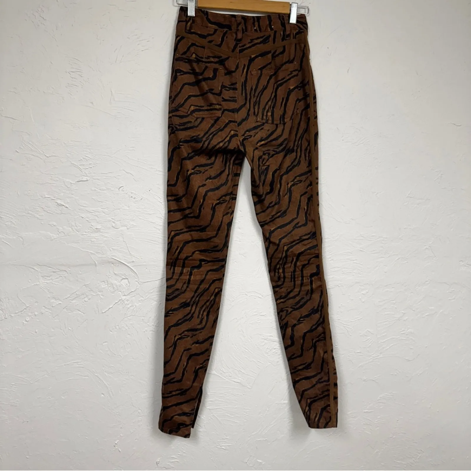 Weworewhat Brown Tiger Stripe Icon Jeans Womens 26 High Rise Skinny Denim Ankle - Image 8