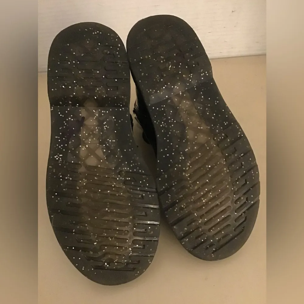 Dr Martens women black glitter leather combat boots Size women 5 youth 5 - Image 3