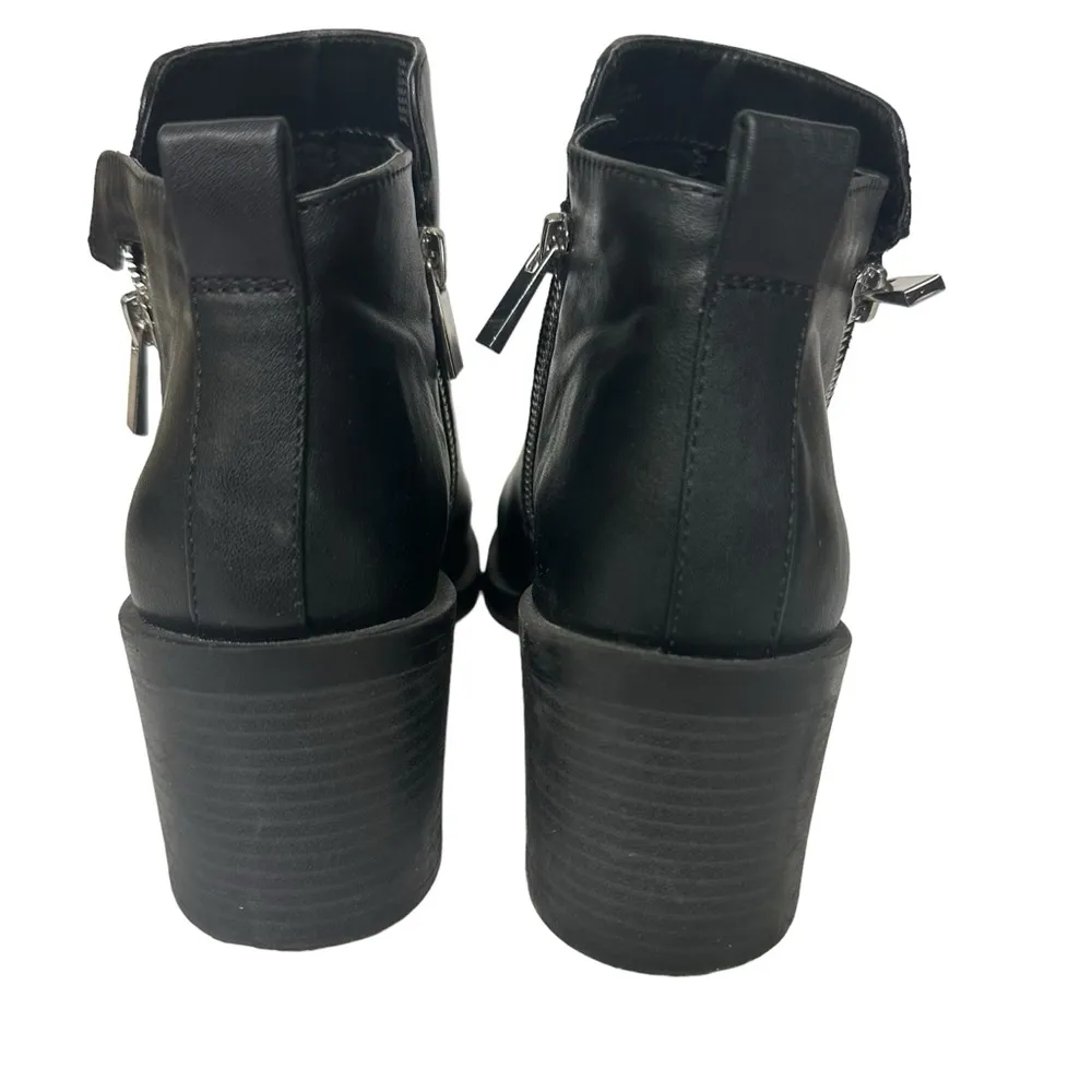 BCBGeneration Black Salina Faux Leather Booties Ankle Boots Boots Womens 8 - Image 3