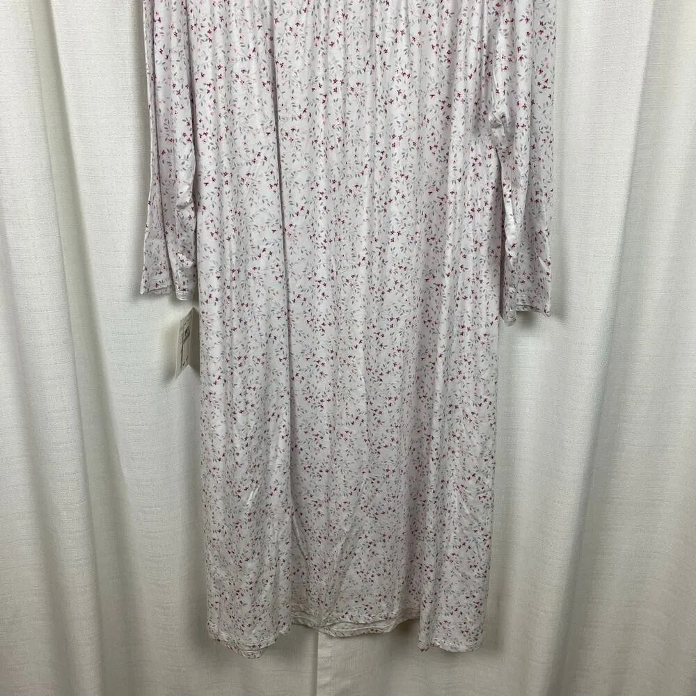 Eileen West White&Pink Floral Nightgown Sz.1X NWT White - Image 9