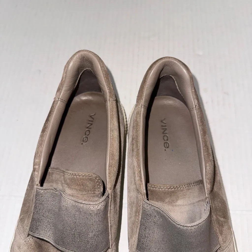 Vince. Shoes Womens 8.5 Taupe Suede Slip-On Sneakers With Elastic Band - Image 6