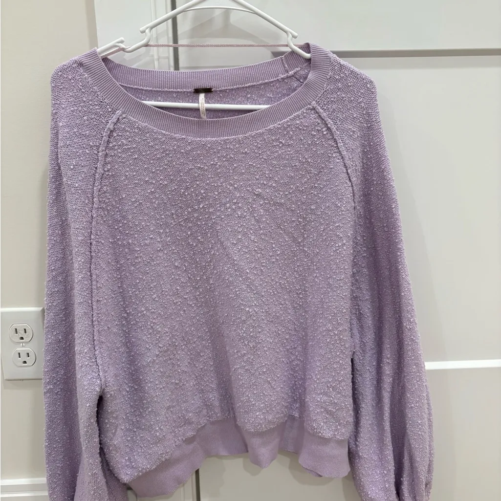 Free People Found My Friend Boucle Lilac Pullover - Image 2