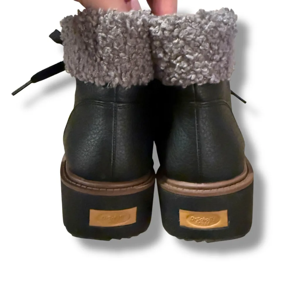 Dr. Scholl's Women's Love To Ankle Black Faux‎ Leather Shearling Booties Sz 8 - Image 6