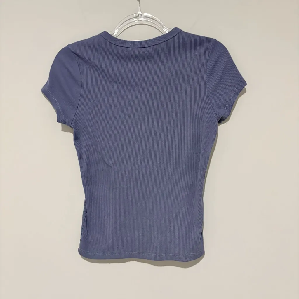 Orange Kiss Butterfly Embellished Rhinestone Y2K Babydoll‎ Crop Top Purple Large - Image 2