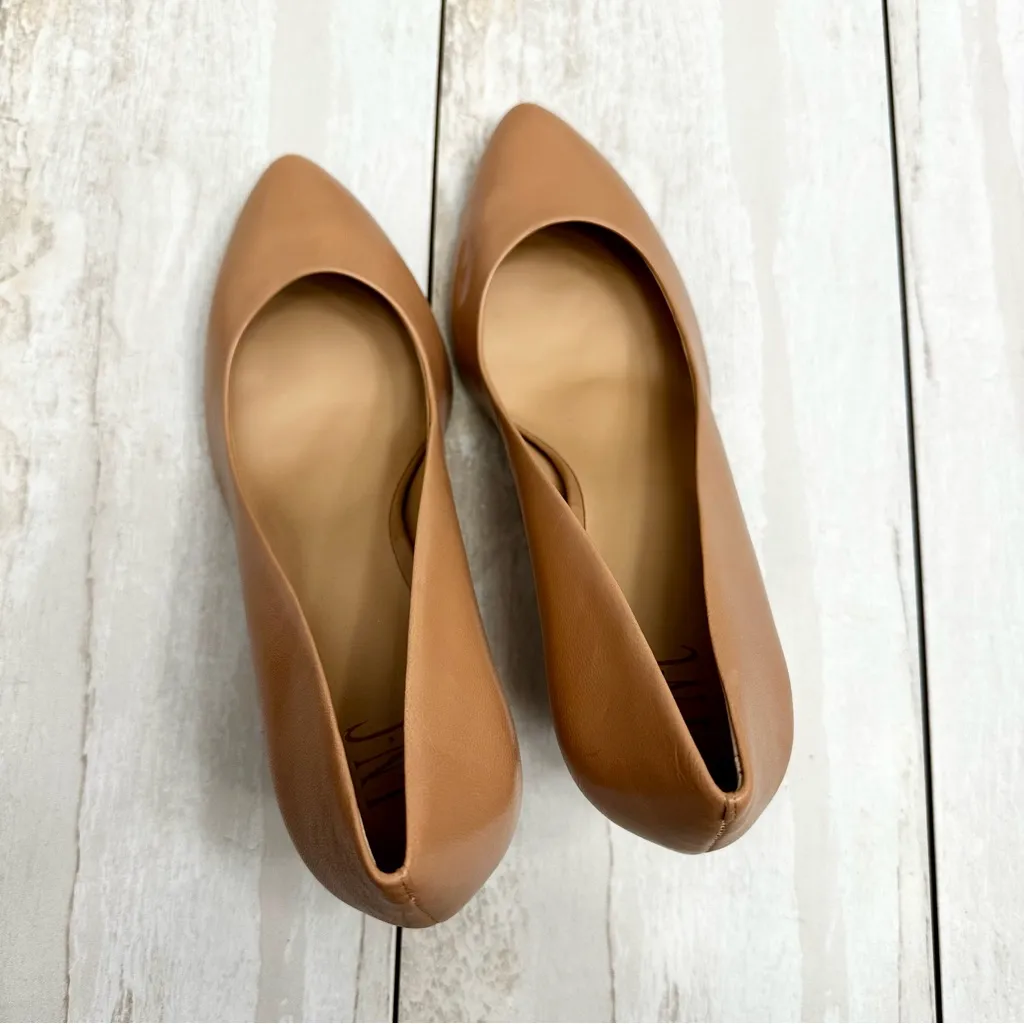 INC International Concepts Leather Tan Heels Pumps Shoes Office Style Capsule Size 11 - Image 13