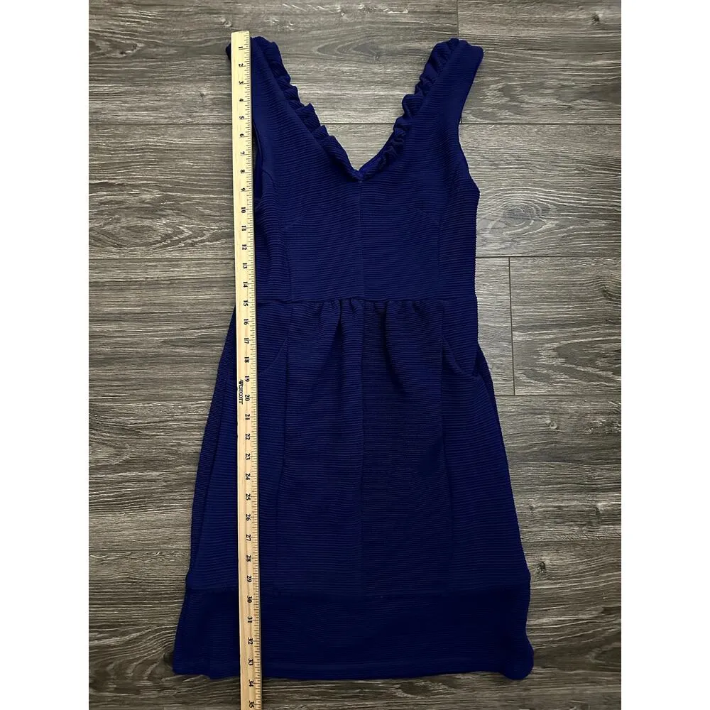 Anthropologie Maeve Ottoman Ruffle Dress Blue size Small - Image 2