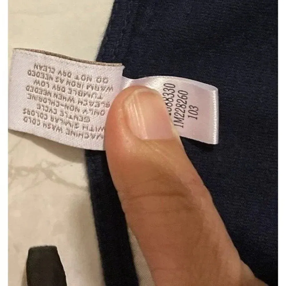 Chicos 2 US Medium Floral Blouse Midnight‎ Blue Fade Jenny Knit Top Artsy Boho - Image 7