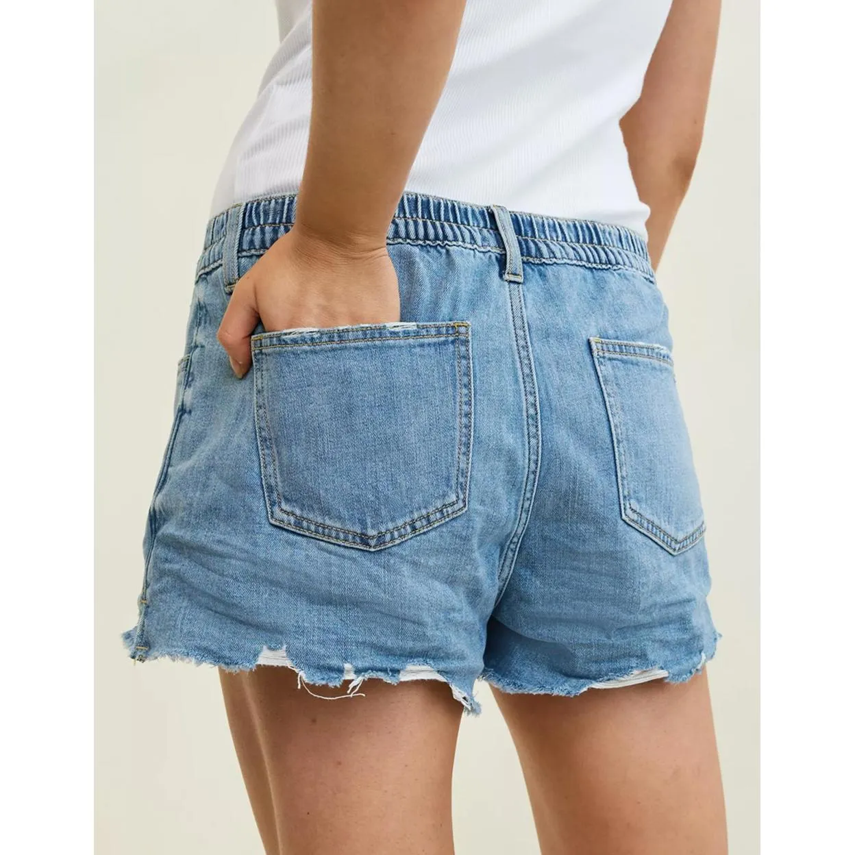 AE Aerie Daydream Distressed Denim Short American Eagle Casual Blue NWT XS - Image 7