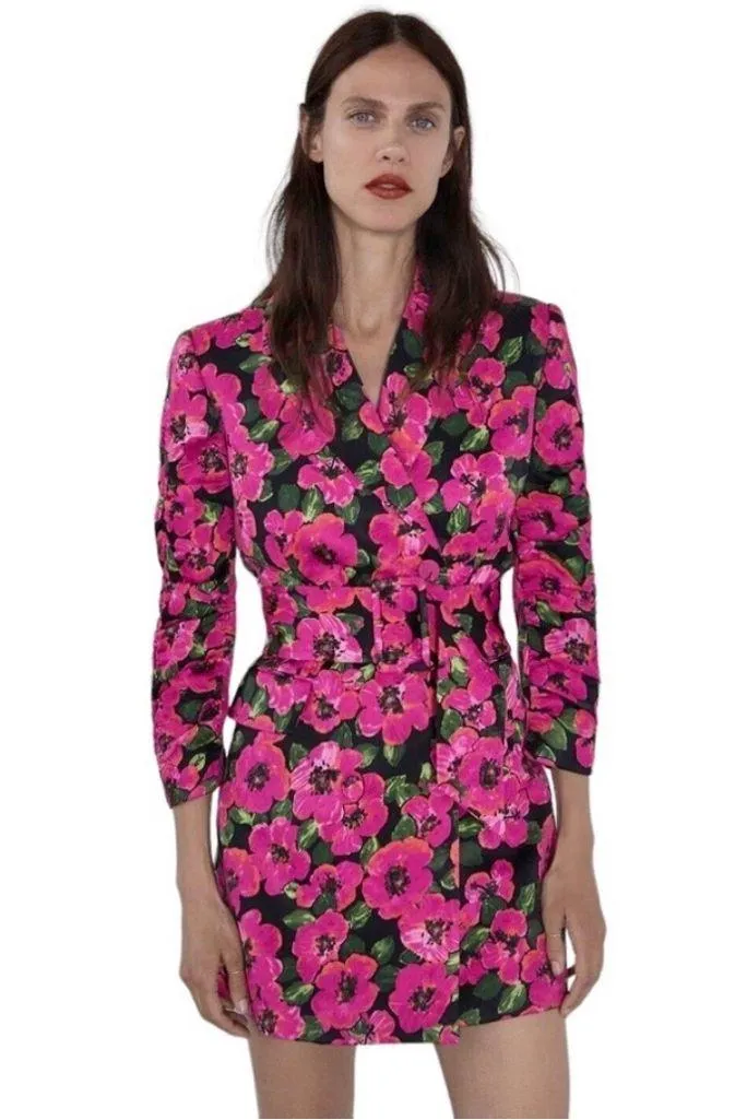 Zara Women Floral Print Dress Blazer 3137/029 Blogger Fav Size small no … - Image 9