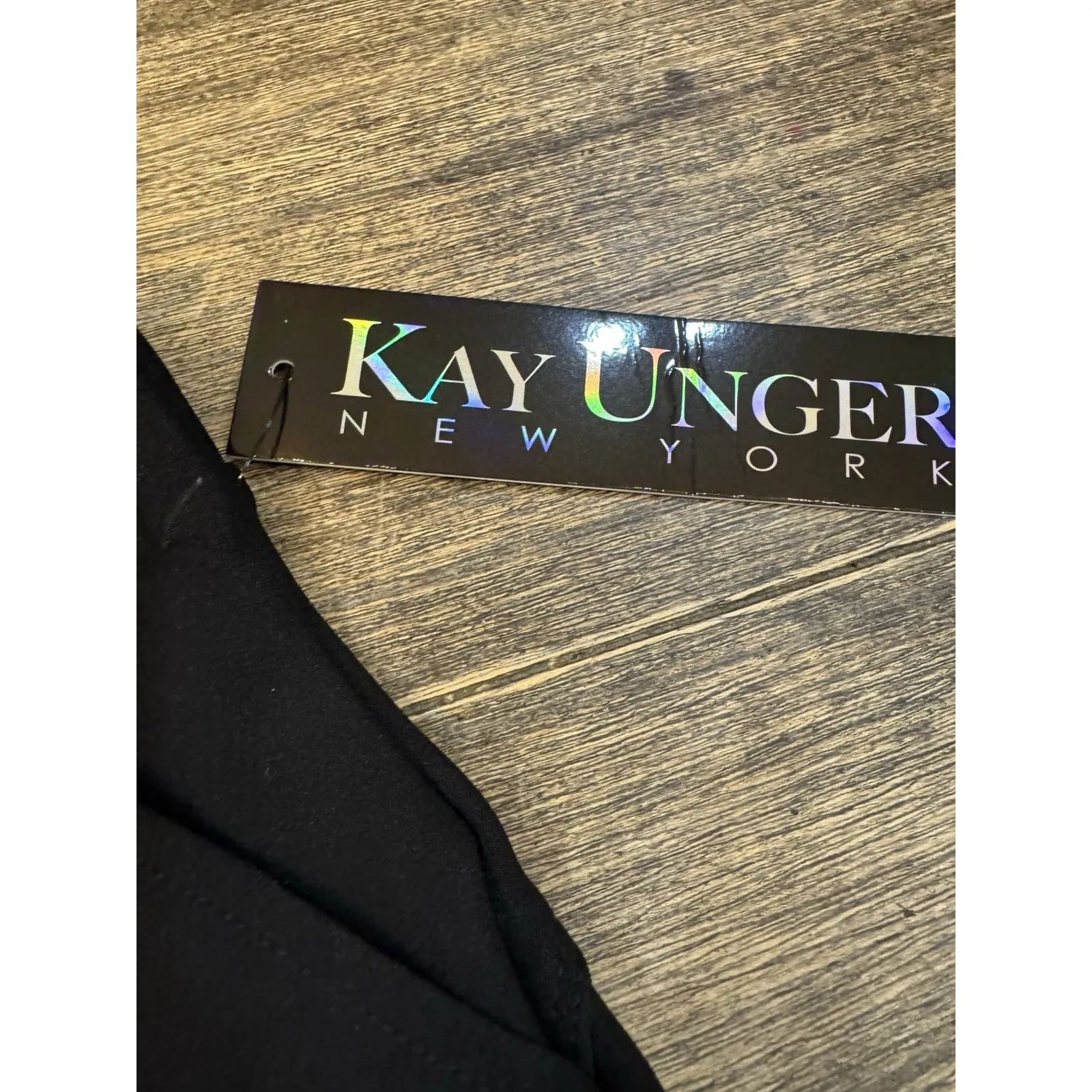 Kay Unger Ponte Knit Pull On Pant Size Large Black Legging Slimming Patch Pocket - Image 5