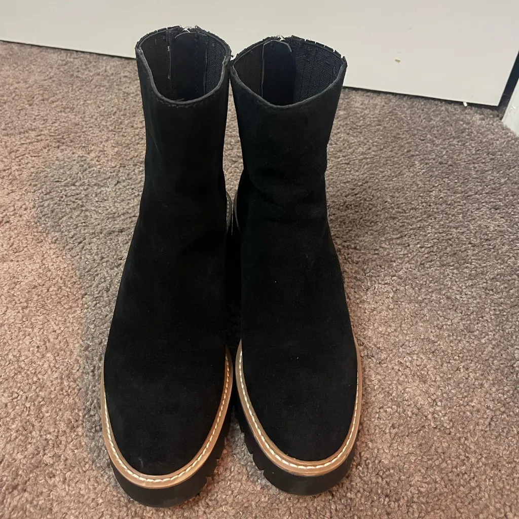 Dolce Vita Black Suede Ankle Boots Size 7 - Image 3
