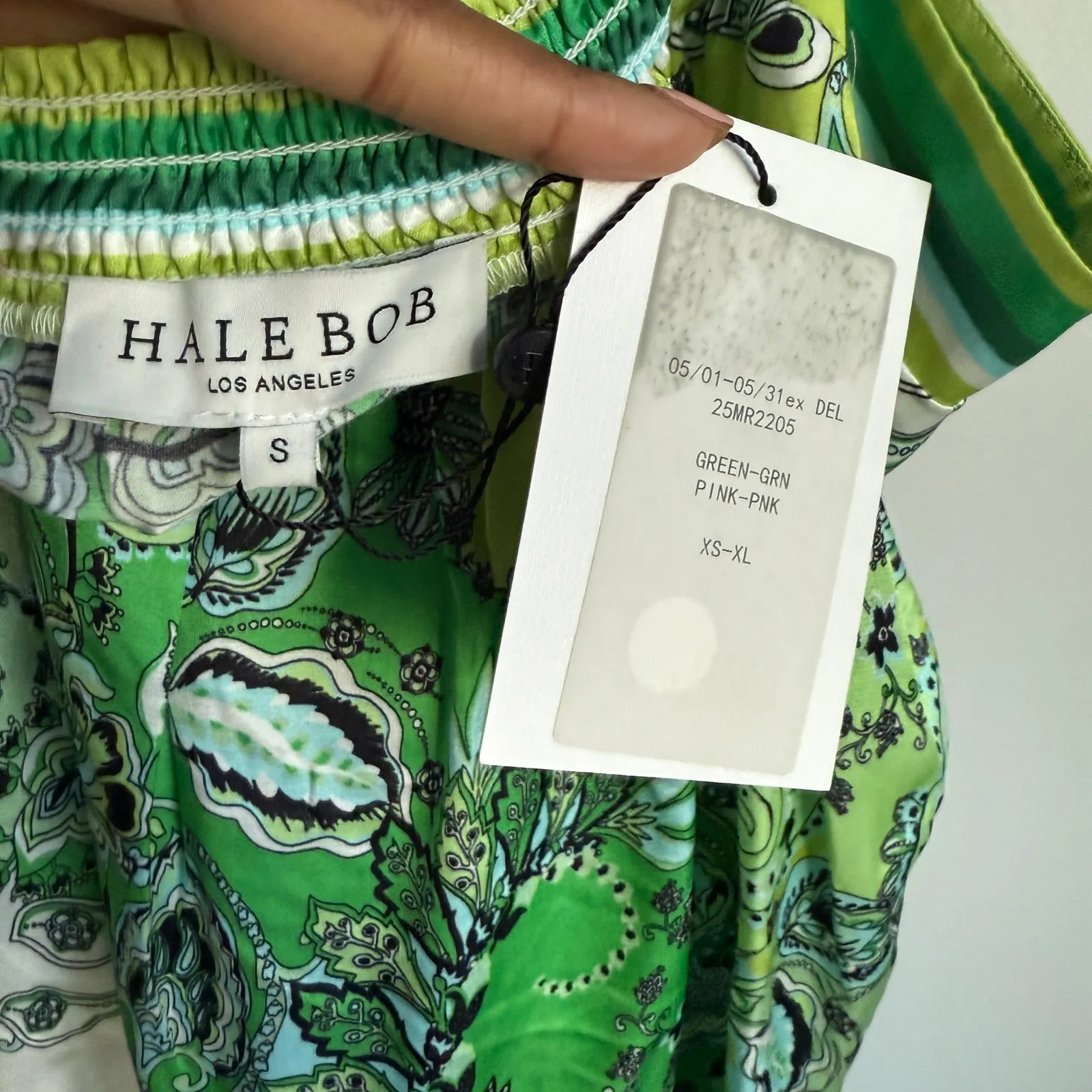 Hale Bob Green Floral Tank Top Sleeveless Casual‎ Blouse Summer Size S - Image 6