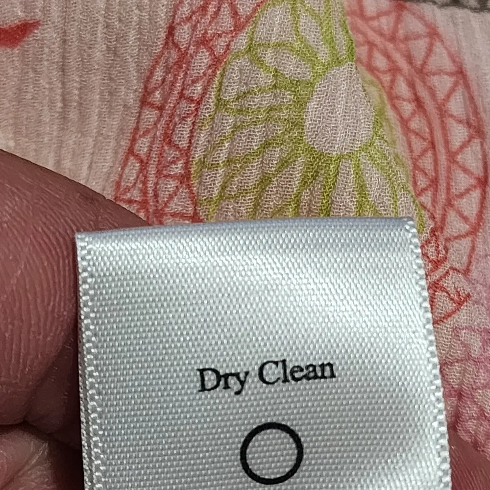 Coldwater Creek Pastel Pink Geo Gauze Sleeveless Silk Dress Size 8 - Image 6