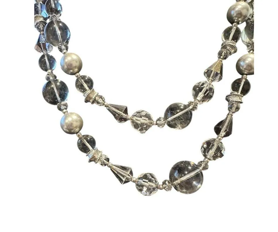 Carolee Dual Layer Clear Beaded Necklace - Image 5