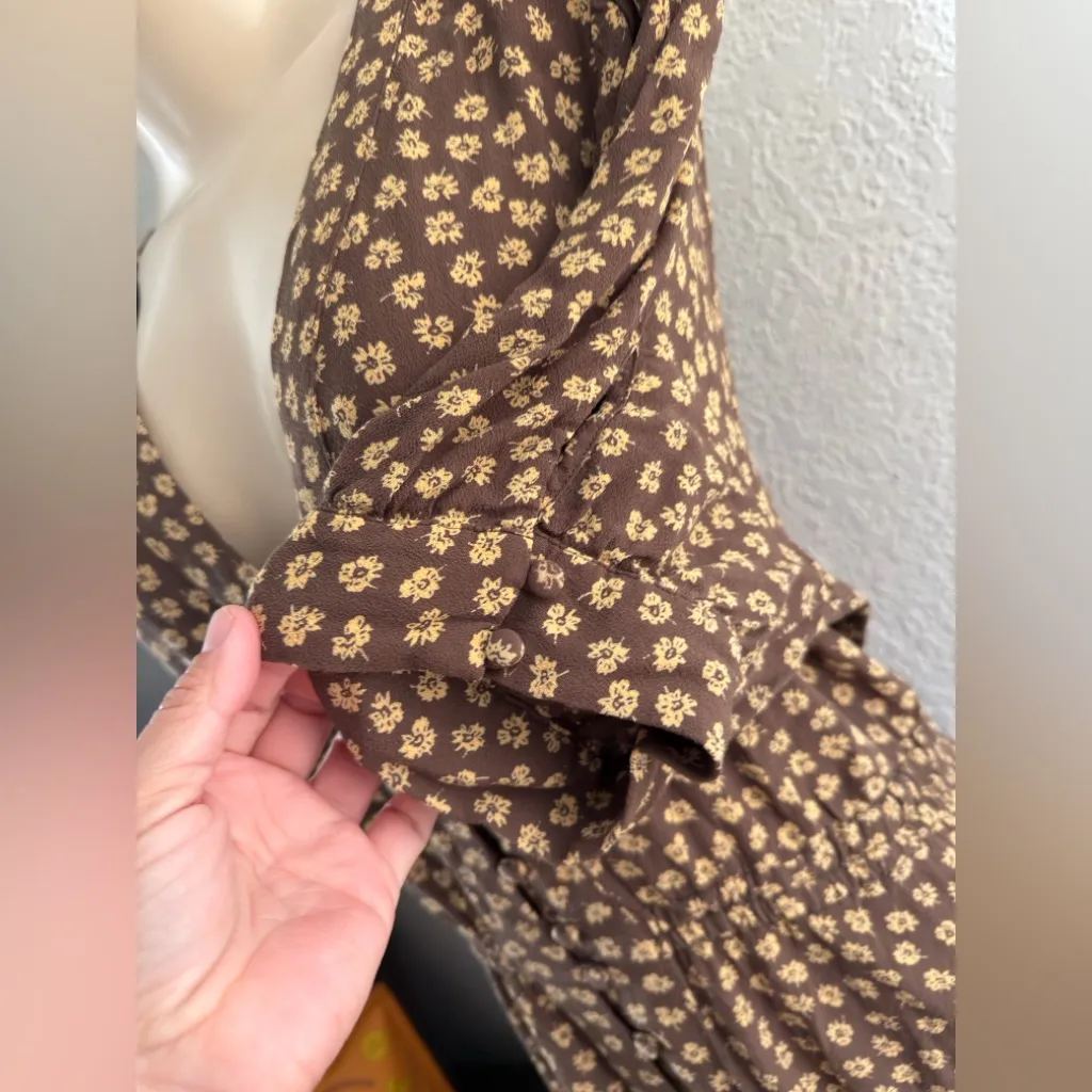 Madewell Button-Cuff Midi Dress in Woodcut Flowers size 14 Bohemian , casual - Image 9