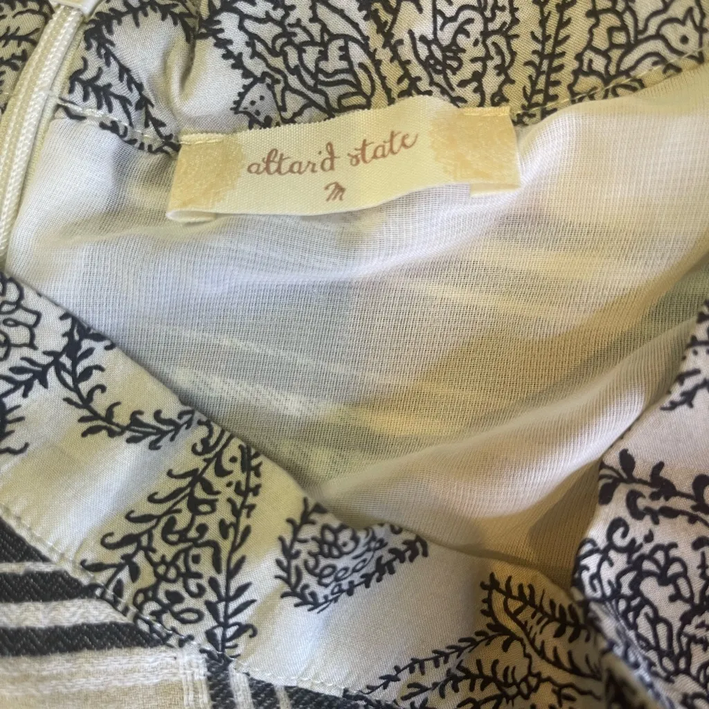 Altar’d State Plaid Cotton Skirt Size M – Cream Black A-Line Boho Style - Image 4