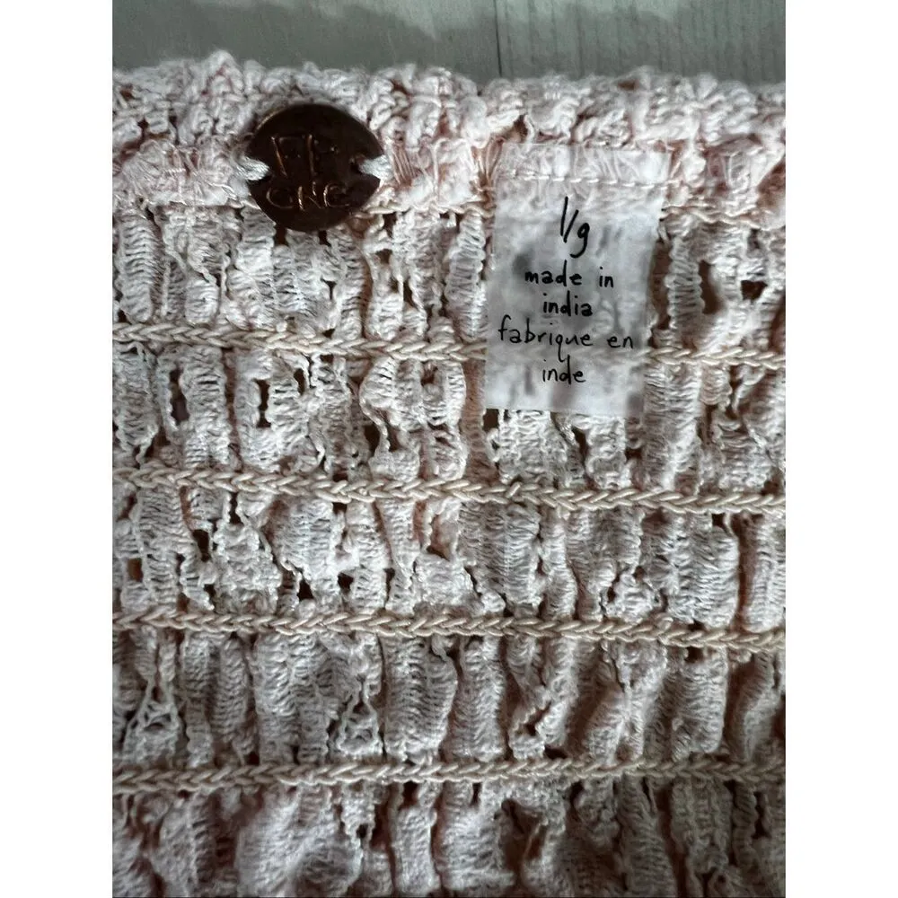 Free People Intimately FP Adella Longline Bralette Size L Soft Salmon Lace Cami - Image 8