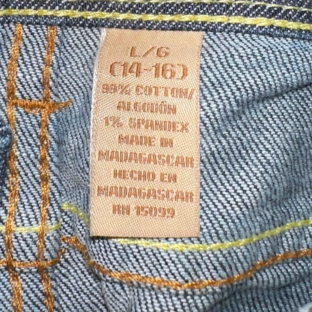 EUC -CANYON RIVER  BLUE JEANS - JEANS SKIRT WITH A BALSE ON BOTTOM. SZ 14/16 - Image 4