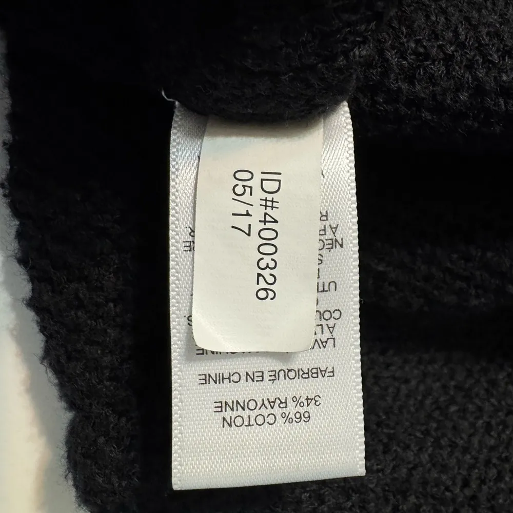 Lace Up V Neck Cold Shoulder Sweater Black Size XS - Image 14