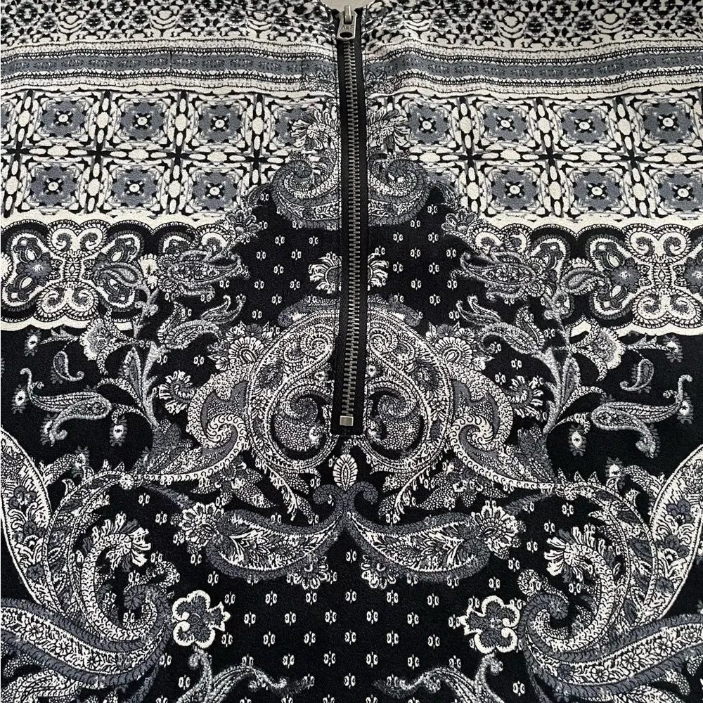 Abercrombie & Fitch Y2K gray abstract floral shift mini dress pockets, size M - Image 13