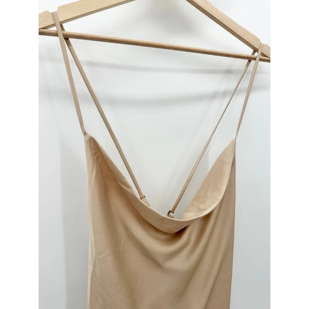 Show Me Your Mumu Verona Champagne Luxe Satin Dress Size M Wedding Event Party - Image 6