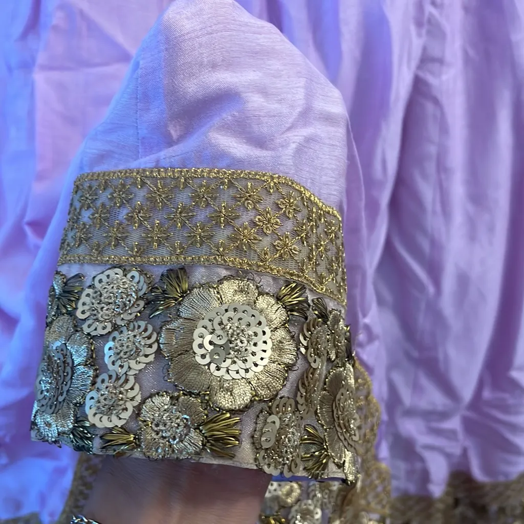 Purple&Gold Lehenga Indian Dress - Image 11