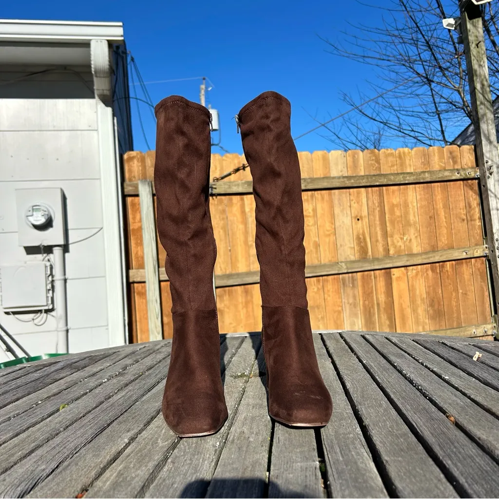 Hunny brown Knee High Boots Steve Madden size 6 winter heeled casual spring cute - Image 4