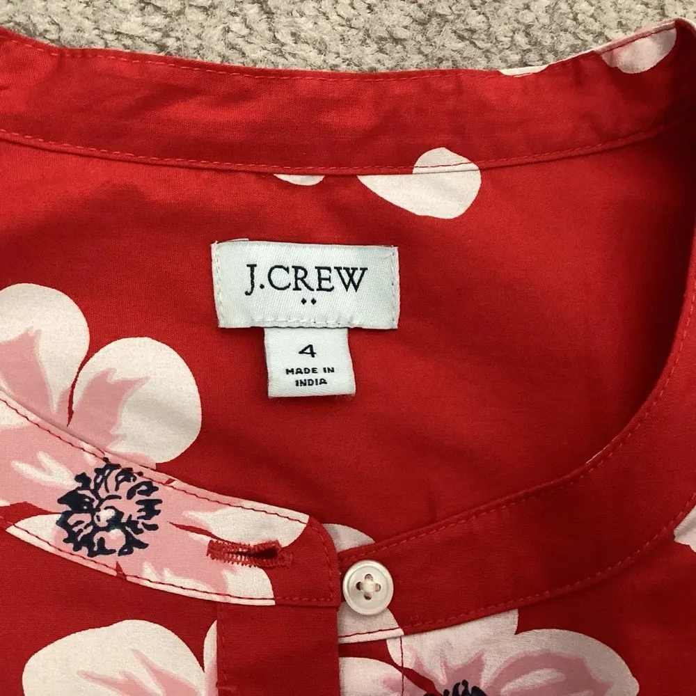 J. Crew Button Down Shirt Dress Cherry Blossom Size 4 - Image 9