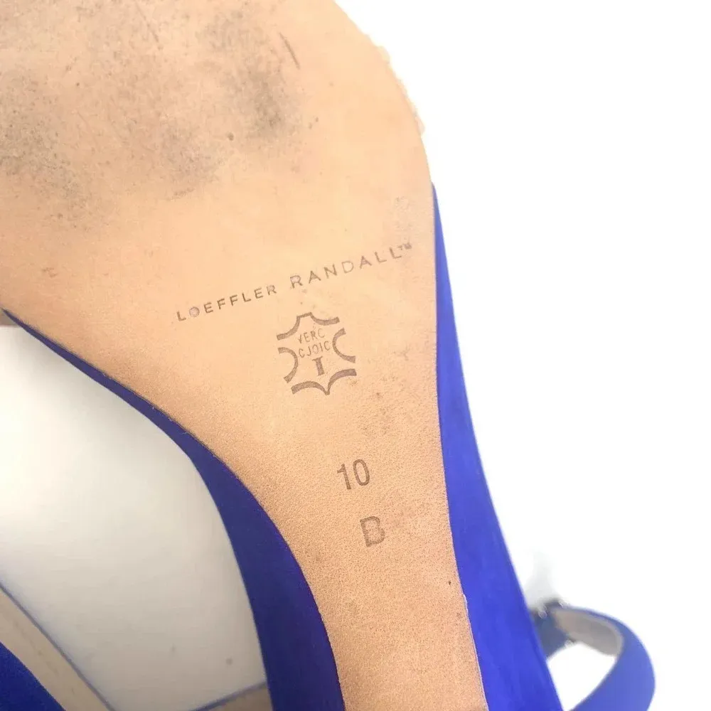 Loeffler Randall Addie Strappy Demi-Wedge Sandal Cobalt Blue Size US 10 - Image 11