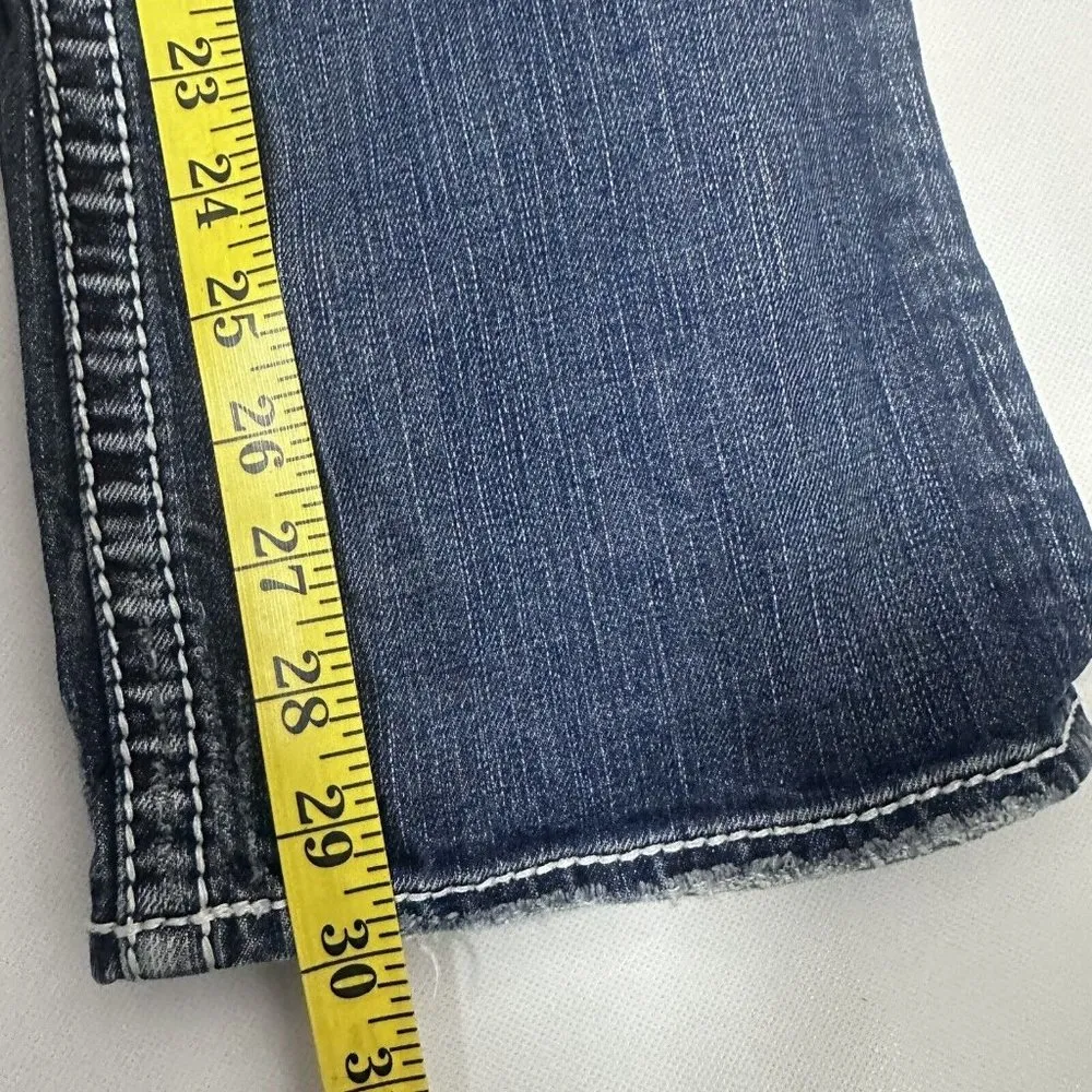 Silver Jeans Womens 28 Blue Aiko Western Distressed Hip Hugger Bootcut Denim - Image 11