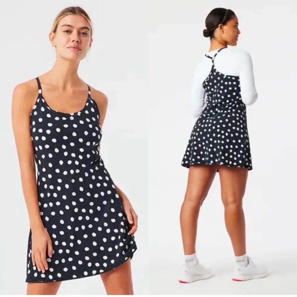 NWT Outdoor Voices The Exercise Dress Black White Polka- Size Small - Image 2