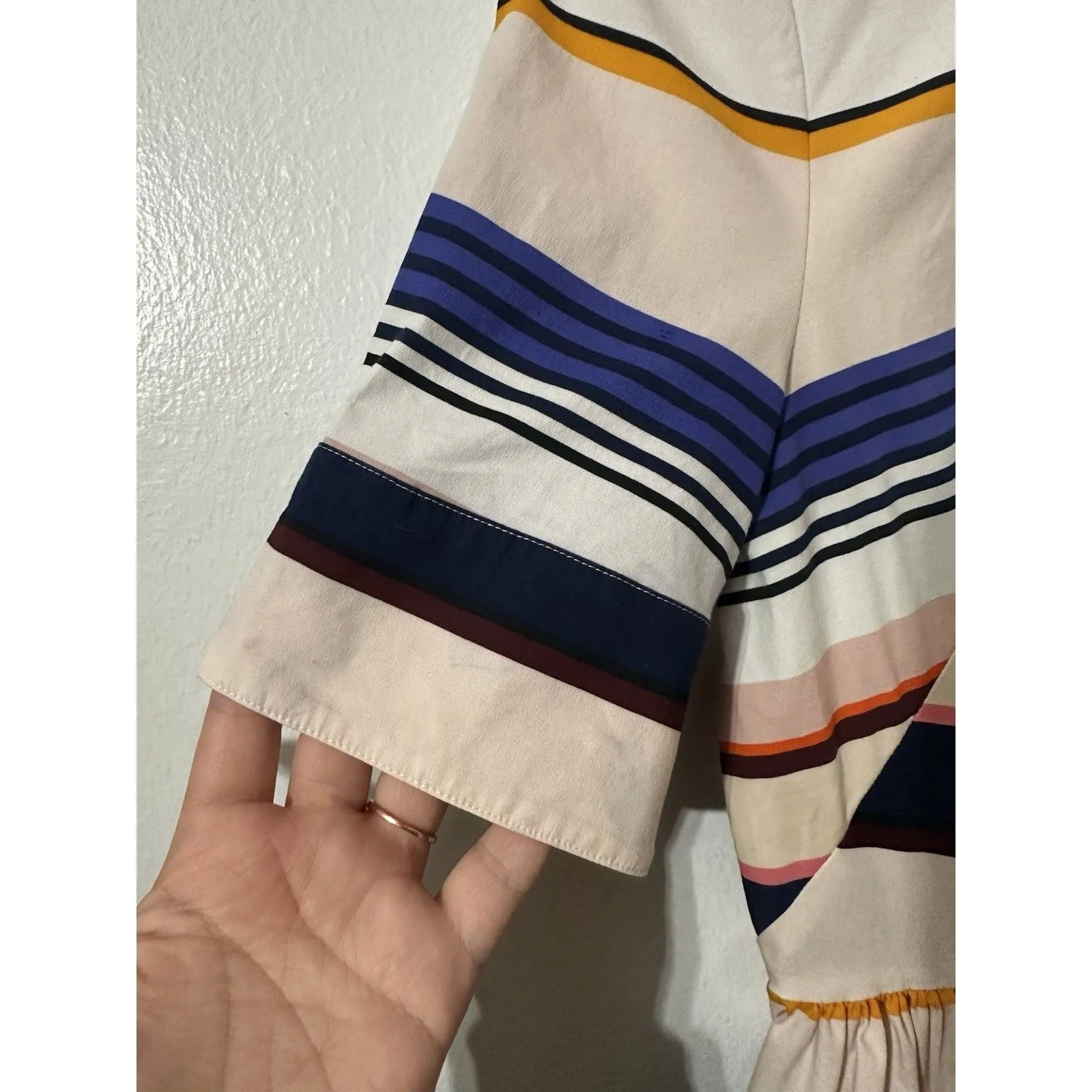 Kate Spade Live Colorfully Womens Striped Dress Button Up Pockets  Flaws Sz 2 - Image 4