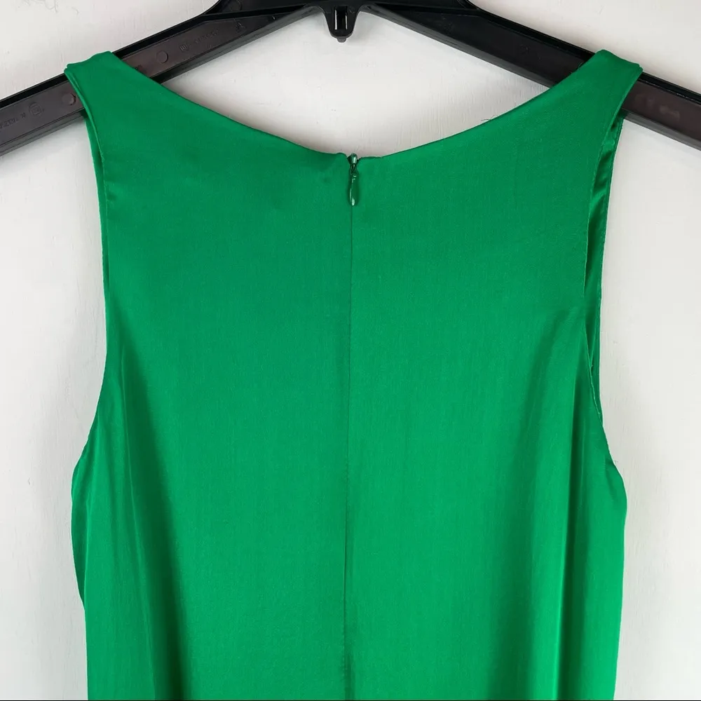 Alice + Olivia Green Silk Mini Dress Tie Waist Sleeveless - Image 10