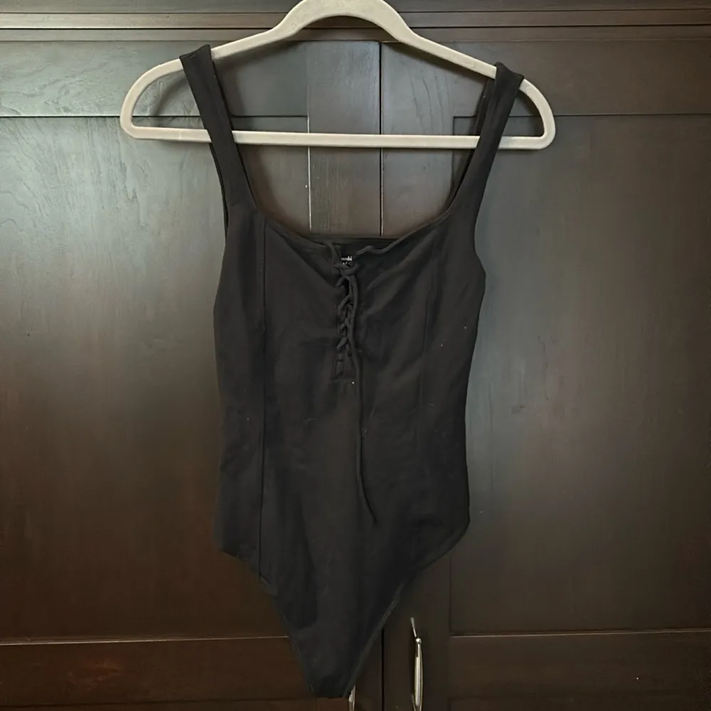 Abercrombie & Fitch Soft A&F Collection Lace Up Corset Tank Top Black Bodysuit - Image 2