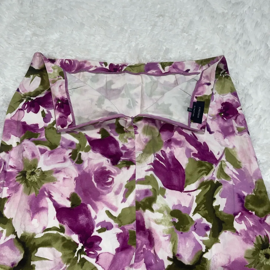 Jones Wear stretch purple floral pencil mini skirt woman’s size 16 - Image 5