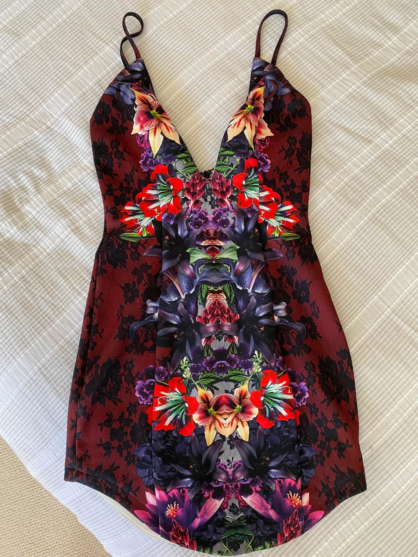 Floral Plunge Dress - Image 2