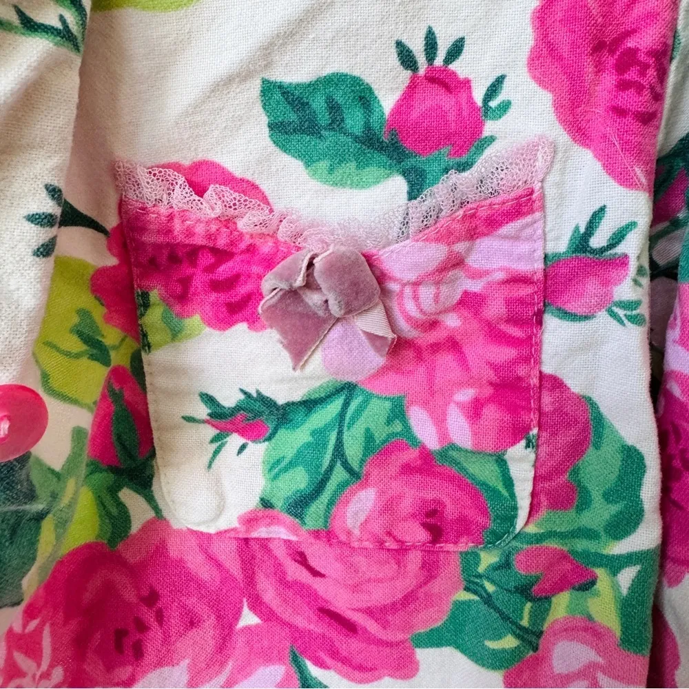 Betsy Johnson Vintage 100% cotton floral blouse EUC - Image 5