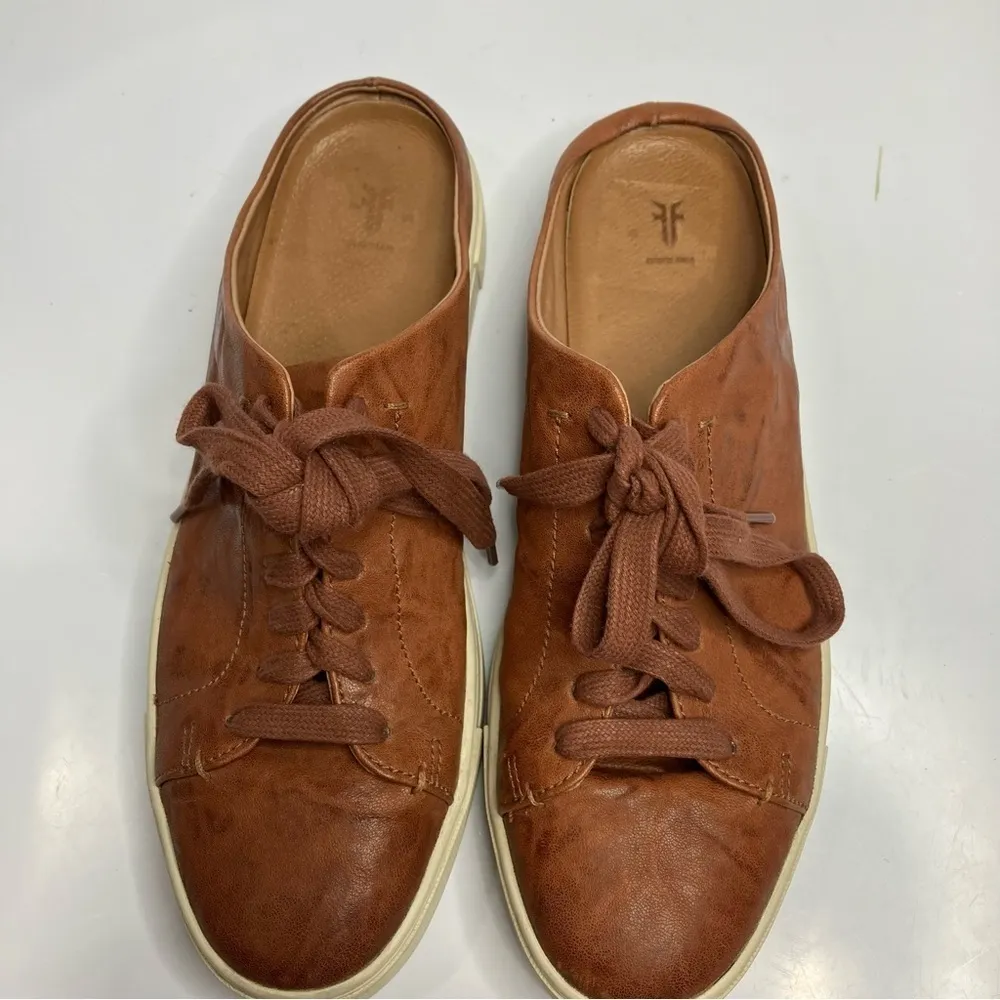 Frye Ivy low lace mule leather‎ sneakers size 9.5 - Image 2