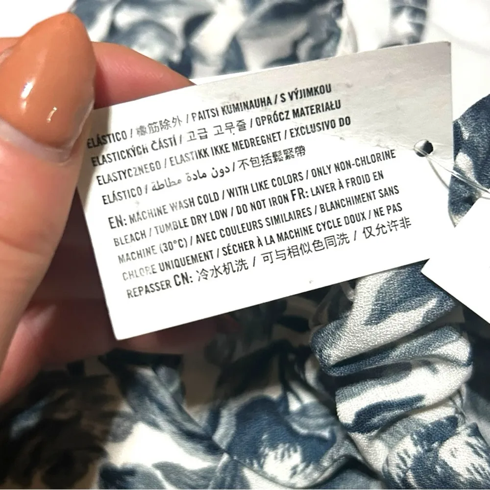 Abercrombie & Fitch Floral Mini Dress Size Small Blue White New with tags - Image 11