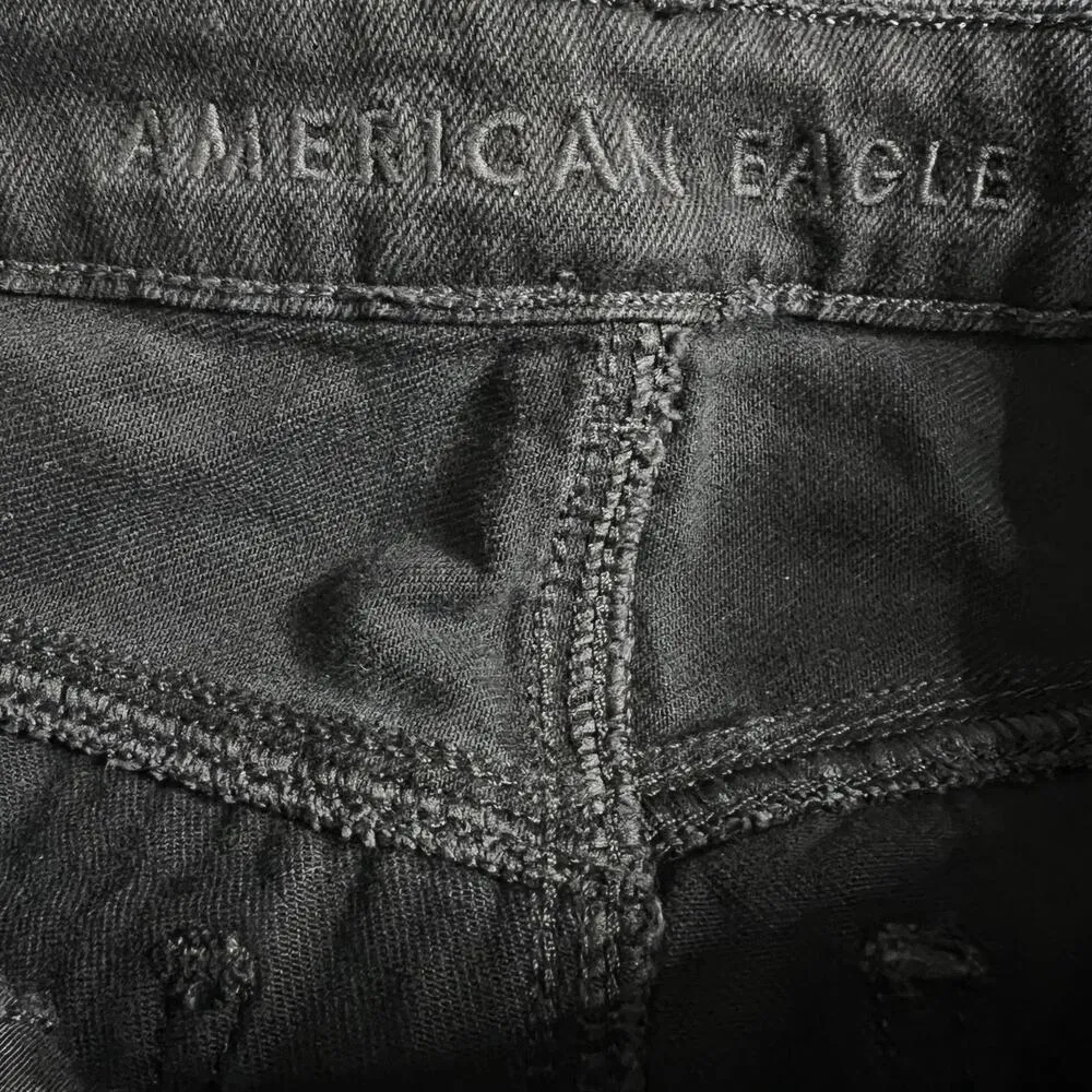 American Eagle Ripped Mom Jean 4 Regular Women’s Black 3372 - Image 6